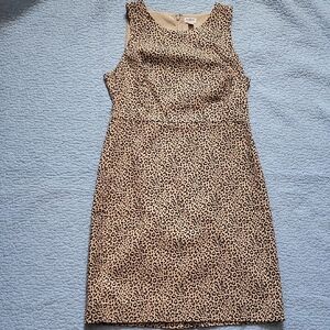 J. Crew Animal Print Sheath Midi Dress